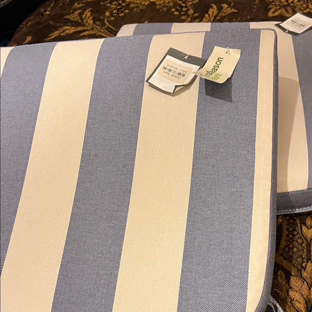 Threshold Blue and White Striped Cushion Pillows! New